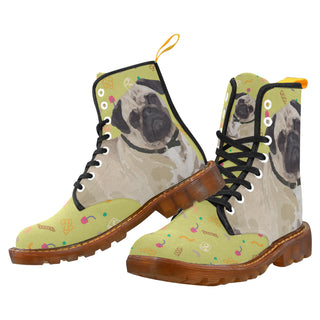 Pug Black Boots For Men - TeeAmazing