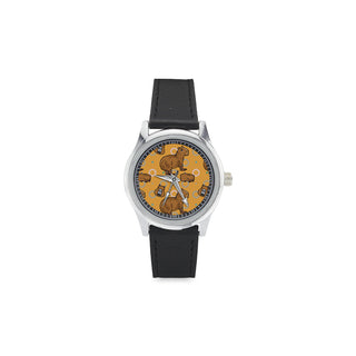 Capybara Pattern Kid's Stainless Steel Leather Strap Watch - TeeAmazing