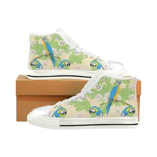 Macaws White High Top Canvas Women's Shoes/Large Size - TeeAmazing