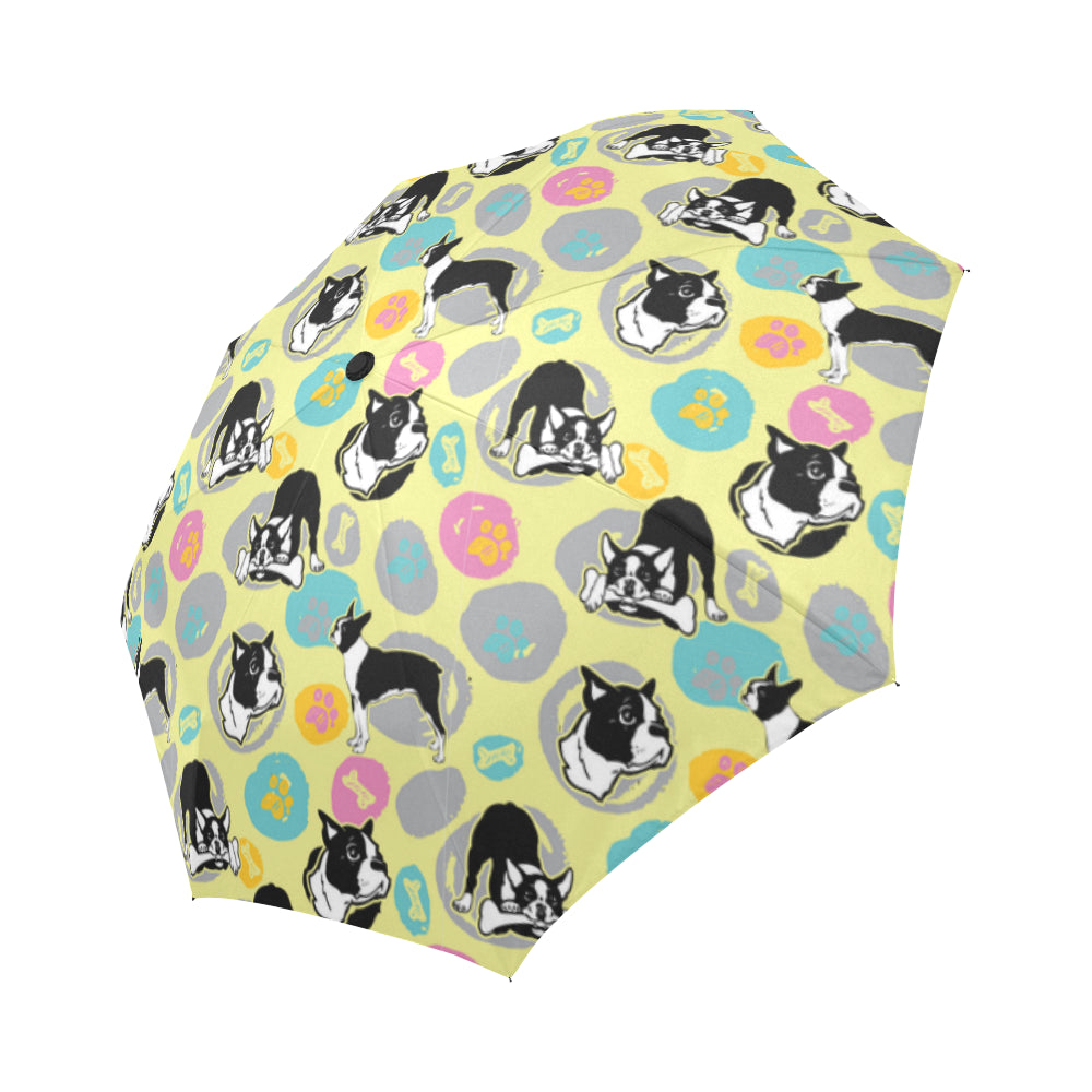 Boston Terrier Pattern Auto-Foldable Umbrella - TeeAmazing