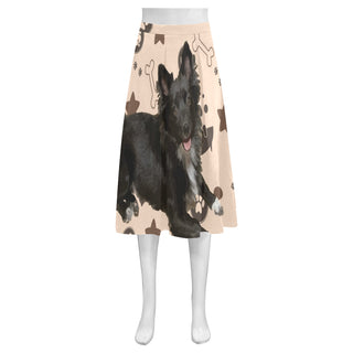 Schip-A-Pom Dog Mnemosyne Women's Crepe Skirt (Model D16) - TeeAmazing