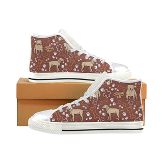 Staffordshire Bull Terrier Pettern White Women's Classic High Top Canvas Shoes - TeeAmazing