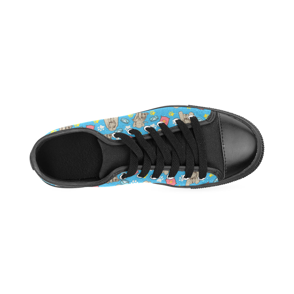 Bloodhound Pattern Black Men's Classic Canvas Shoes - TeeAmazing
