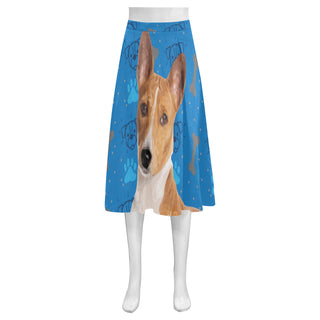 Basenji Dog Mnemosyne Women's Crepe Skirt (Model D16) - TeeAmazing