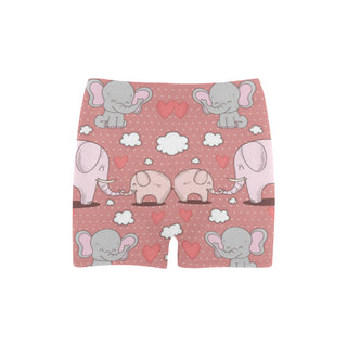 Elephant Pattern Briseis Skinny Shorts (Model L04) - TeeAmazing