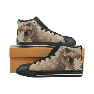 T-Rex Black High Top Canvas Shoes for Kid - TeeAmazing