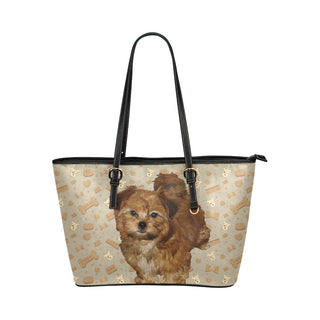 Shorkie Dog Leather Tote Bag/Small - TeeAmazing