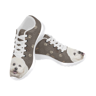 Bichon Frise Dog White Sneakers for Men - TeeAmazing