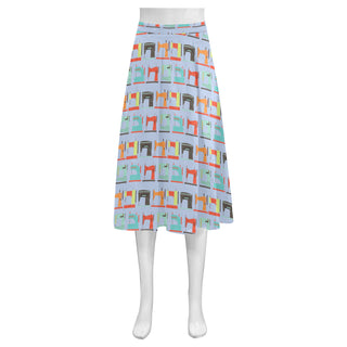 Sewing Machine Pattern Mnemosyne Women's Crepe Skirt - TeeAmazing