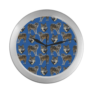 Wolf Pattern Silver Color Wall Clock - TeeAmazing