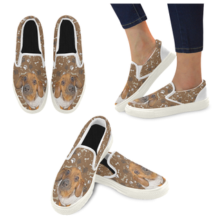 Chiweenie Pattern White Women's Slip-on Canvas Shoes - TeeAmazing