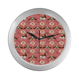 English Cocker Spaniel Pattern Silver Color Wall Clock - TeeAmazing