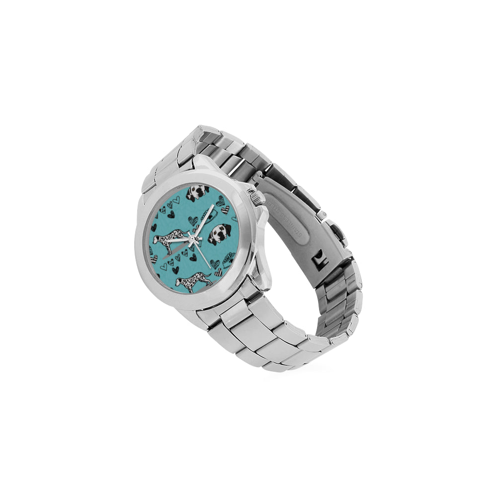Dalmatian Pattern Unisex Stainless Steel Watch(Model 103) - TeeAmazing
