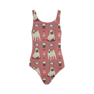 Pug Pattern Vest One Piece Swimsuit - TeeAmazing