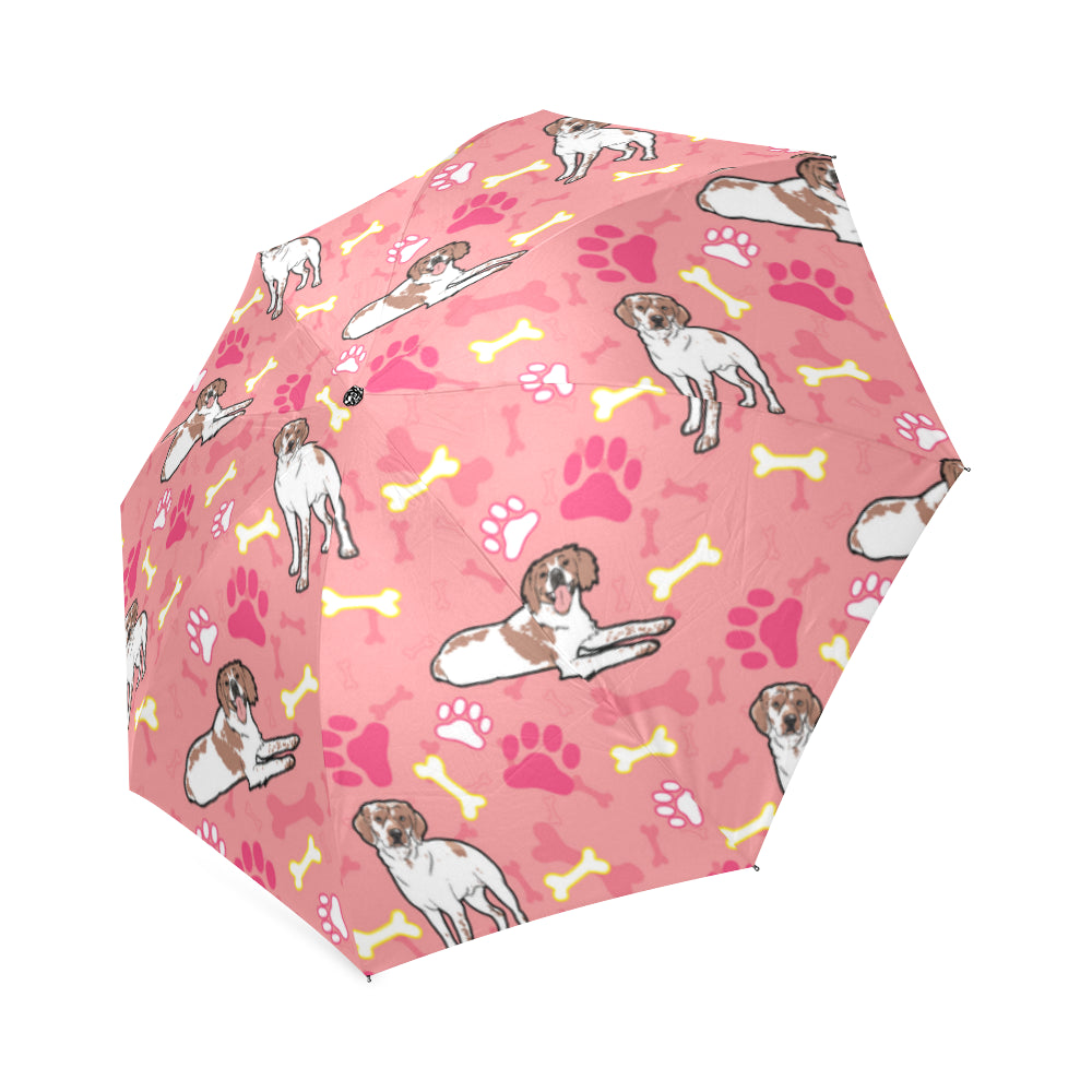 Brittany Spaniel Pattern Foldable Umbrella - TeeAmazing