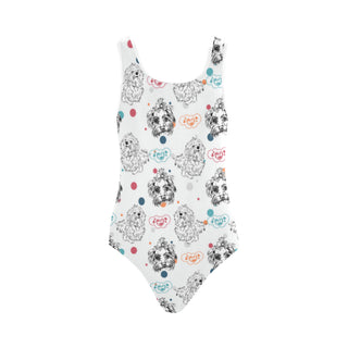 Maltese Pattern Vest One Piece Swimsuit - TeeAmazing
