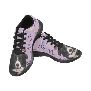 Border Collie Black Sneakers Size 13-15 for Men - TeeAmazing