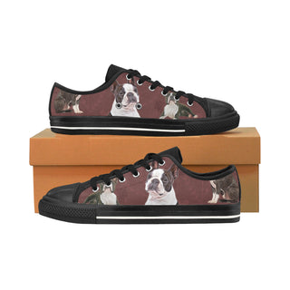 Boston Terrier Lover Black Men's Classic Canvas Shoes/Large Size - TeeAmazing