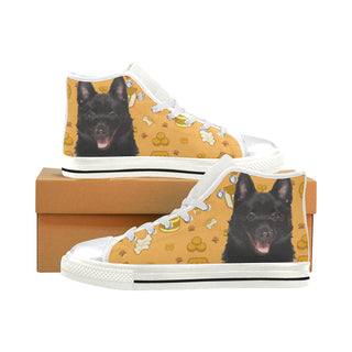 Schipperke Dog White High Top Canvas Shoes for Kid - TeeAmazing