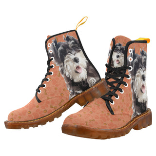 Miniature Schnauzer Black Boots For Men - TeeAmazing