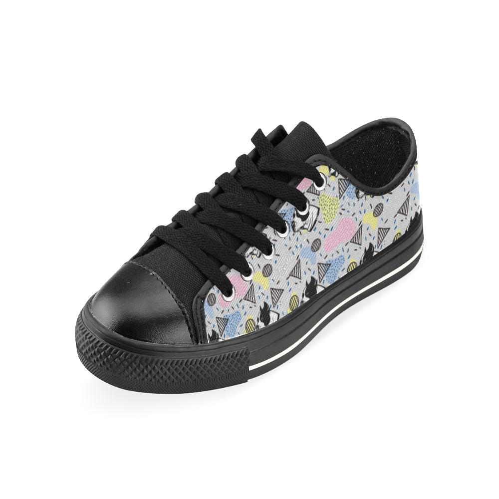 American Staffordshire Terrier Pattern Black Canvas Women's Shoes/Large Size - TeeAmazing