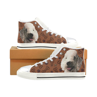 Bedlington Terrier Dog White High Top Canvas Women's Shoes/Large Size - TeeAmazing