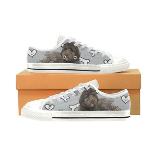 Newfypoo Dog White Low Top Canvas Shoes for Kid - TeeAmazing