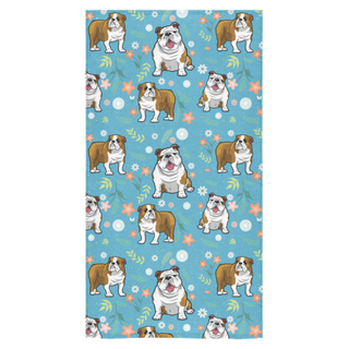 English Bulldog Flower Bath Towel 30"x56" - TeeAmazing