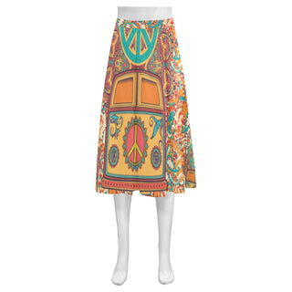 Hippie Van Mnemosyne Women's Crepe Skirt (Model D16) - TeeAmazing
