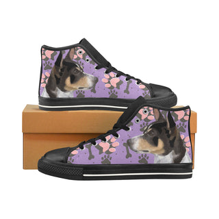 Rat Terrier Black Men’s Classic High Top Canvas Shoes /Large Size - TeeAmazing