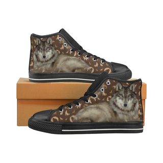 Wolf Lover Black Women's Classic High Top Canvas Shoes - TeeAmazing