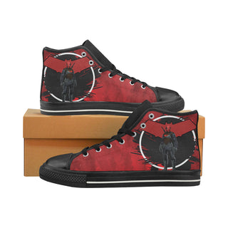Red Hood Black High Top Canvas Shoes for Kid - TeeAmazing