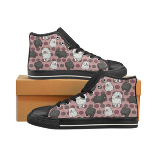 Puli Dog Black High Top Canvas Women's Shoes/Large Size - TeeAmazing