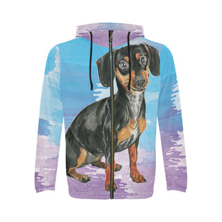 Dachshund Water Colour No.1 All Over Print Full Zip Hoodie for Men - TeeAmazing