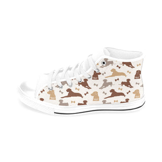 Labrador Retriever Pattern White Men’s Classic High Top Canvas Shoes /Large Size - TeeAmazing