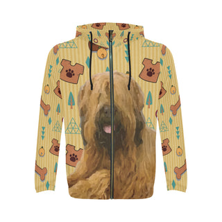 Briard Dog All Over Print Full Zip Hoodie for Men - TeeAmazing