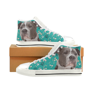 Staffordshire Bull Terrier White Men’s Classic High Top Canvas Shoes - TeeAmazing