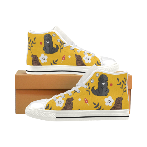 Newfoundland Flower White Men’s Classic High Top Canvas Shoes - TeeAmazing