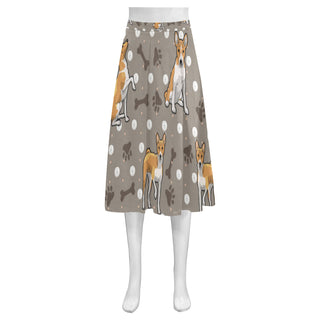 Basenji Mnemosyne Women's Crepe Skirt (Model D16) - TeeAmazing