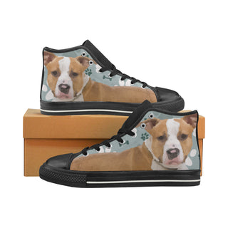 American Staffordshire Terrier Black High Top Canvas Shoes for Kid - TeeAmazing