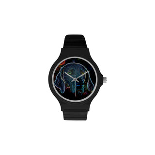 Weimaraner Glow Design 2 Unisex Round Plastic Watch - TeeAmazing