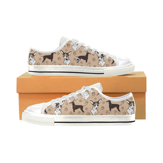 Manchester Terrier White Canvas Women's Shoes/Large Size - TeeAmazing