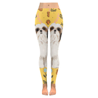 Shih Tzu Dog Low Rise Leggings (Invisible Stitch) (Model L05) - TeeAmazing