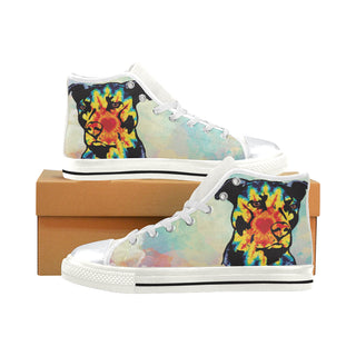 Pit Bull Pop Art No.1 White High Top Canvas Shoes for Kid - TeeAmazing