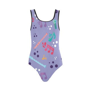 Flute Pattern Vest One Piece Swimsuit - TeeAmazing