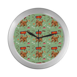 American Cocker Spaniel Pattern Silver Color Wall Clock - TeeAmazing