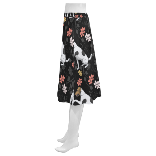 Jack Russell Terrier Flower Mnemosyne Women's Crepe Skirt (Model D16) - TeeAmazing