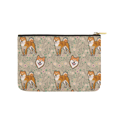 Akita Flower Carry-All Pouch 9.5''x6'' - TeeAmazing