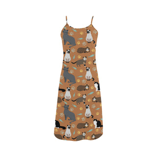 Cat Pattern Alcestis Slip Dress - TeeAmazing