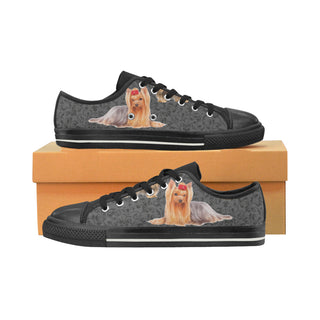 Yorkie Lover Black Women's Classic Canvas Shoes - TeeAmazing